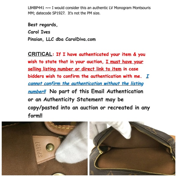 Auth Louis Vuitton Montsouris PM BackPack L84BP441 - Picture 7 of 8